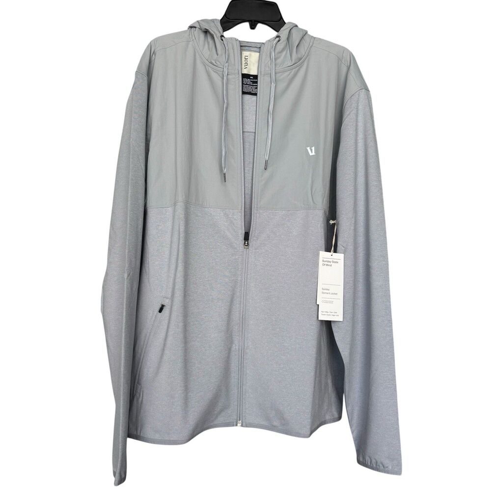Vuori Men’s Sunday Element Jacket Platinum Heather Gray XXL V215  New w/tag $128